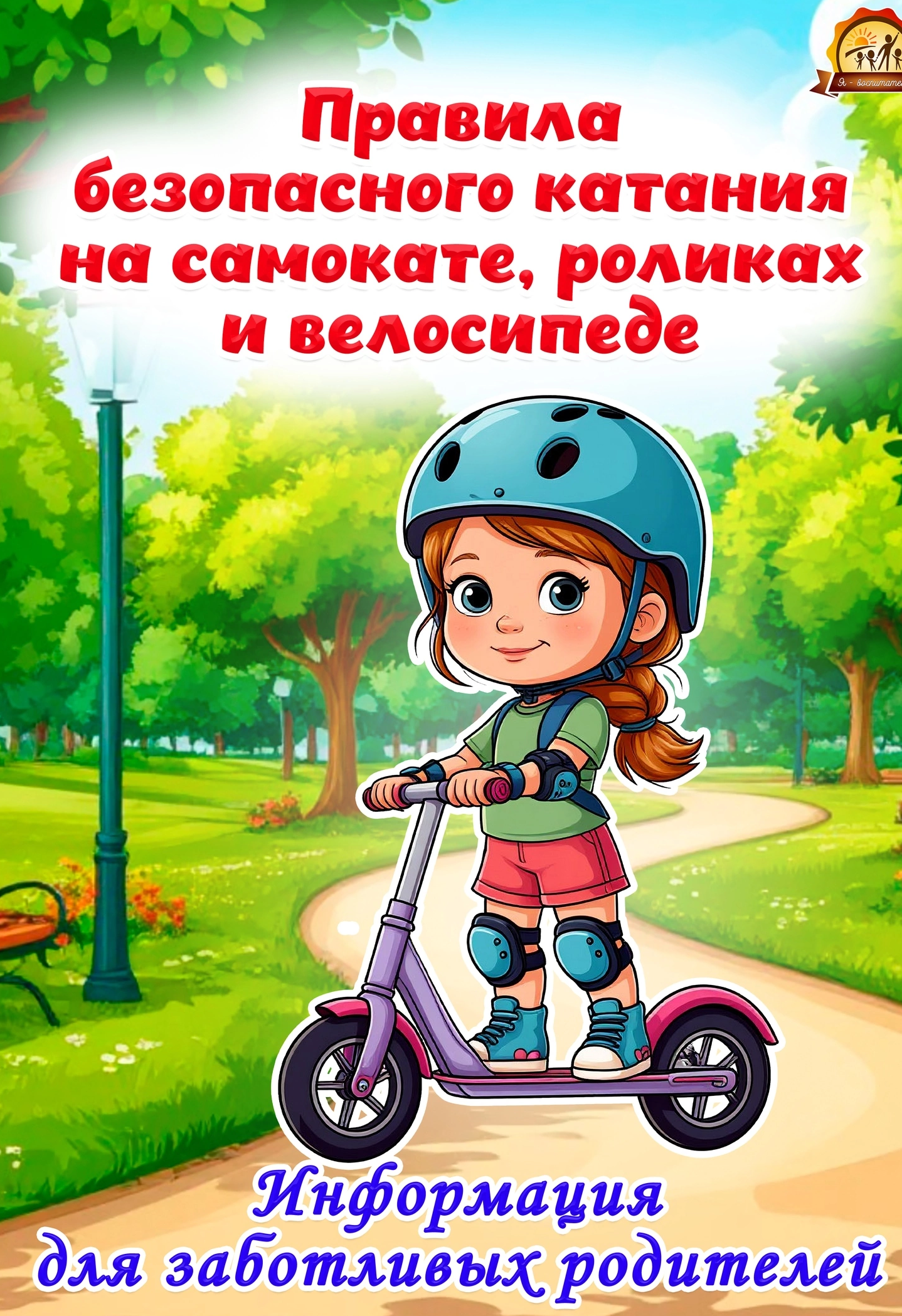 Правила безопасного катания на роликах, самокатах и велосипедах..